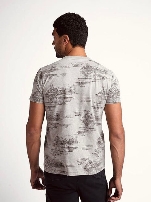 SPRINGFIELD TSHIRT WITH ALL OVER PATTERN BASK